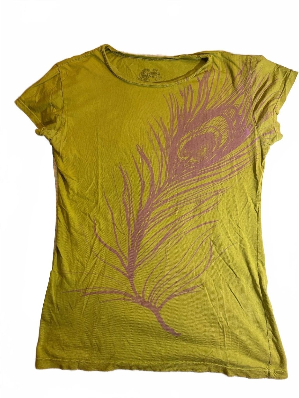 Y2K Stranded cotton feather short sleeve shirt - Medium